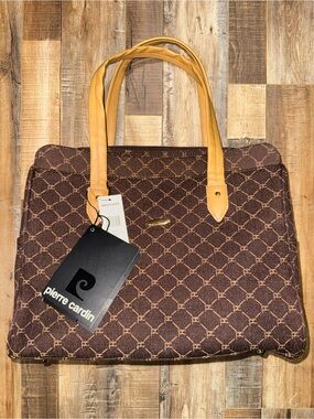 Pierre Cardin Brown Tote with Tan Handles
